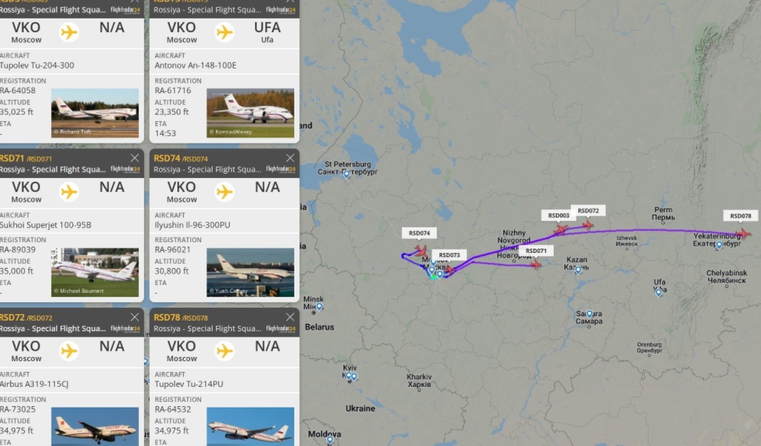ŽIVĚ: Kam odlétají ruská vládní letadla i soukromé tryskáče z Moskvy?